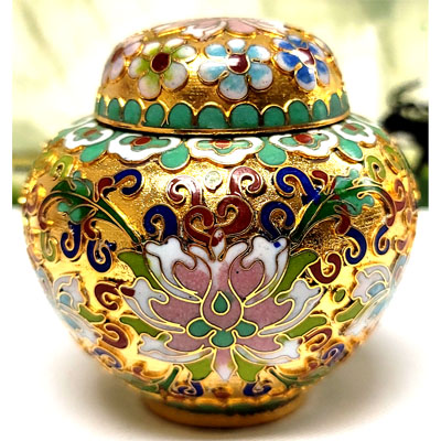 CLOISONNE BOX08 2.75"X3" GOLD